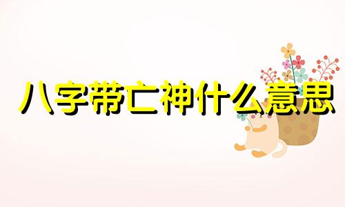 八字带亡神什么意思 命中带亡神