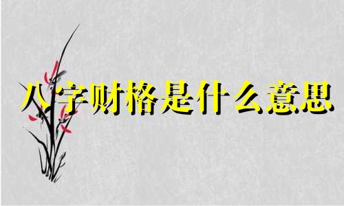 八字财格是什么意思 八字财格透杀