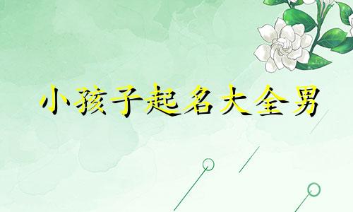小孩子起名大全男 小孩子起名字大全