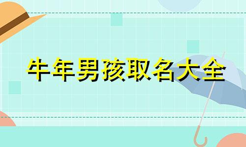 牛年男孩取名大全 牛年男孩的取名宝典
