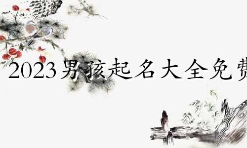 2023男孩起名大全免费 男宝宝取名字大全集2023