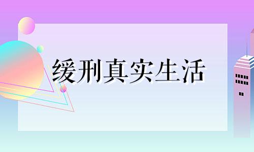 缓刑真实生活 缓刑人生