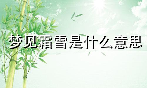 梦见霜雪是什么意思 做梦梦到霜