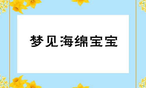 梦见海绵宝宝 梦见海绵垫子