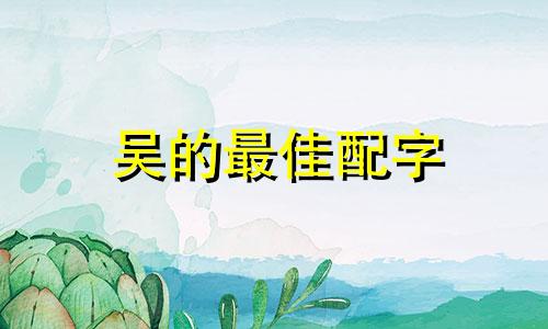 吴的最佳配字 2024年姓吴男宝宝怎么取名字呢