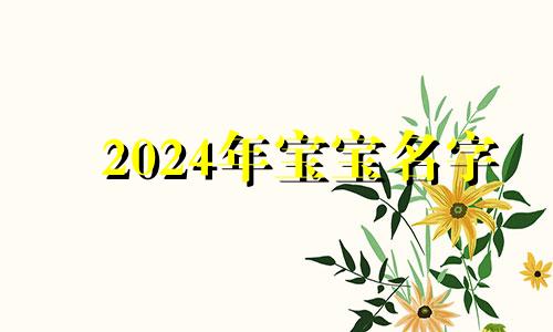 2024年宝宝名字 2024年龙宝宝取什么名字好