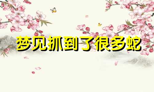梦见抓到了很多蛇 做梦梦到抓到好多蛇