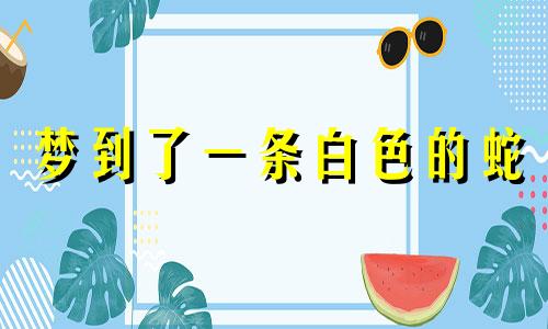 梦到了一条白色的蛇 梦见白色的蛇是儿子还是女儿